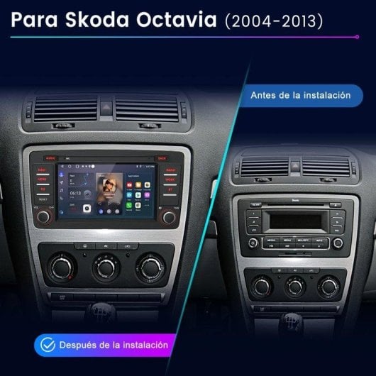 Autoradio JUNSUN 2 Go RAM + 64 Go ROM CarPlay Android Auto GPS Wifi BT pour Skoda Octavia II