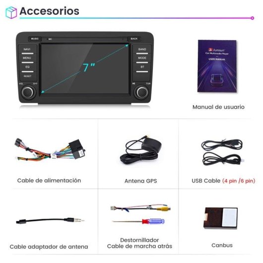 Autoradio JUNSUN 2 Go RAM + 64 Go ROM CarPlay Android Auto GPS Wifi BT pour Skoda Octavia II