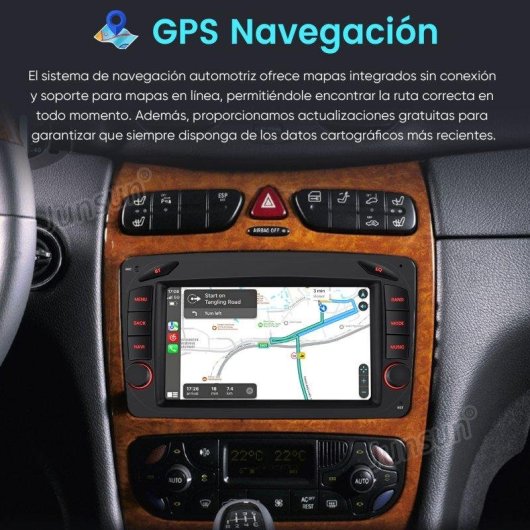 Autorádio JUNSUN 7'' Android 15 CarPlay GPS WiFi Mercedes CLK W209