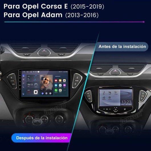 Autoradio JUNSUN Opel Corsa 9 pouces Android 15 CarPlay Android Auto GPS