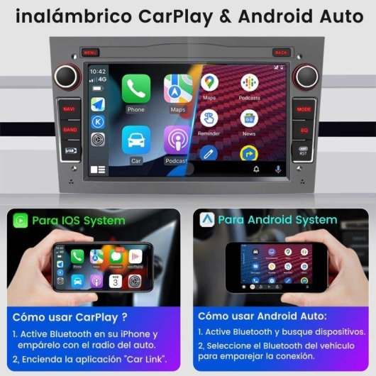 Autoradio JUNSUN 7'' Android 15 CarPlay GPS Opel Grigio 2+64Go