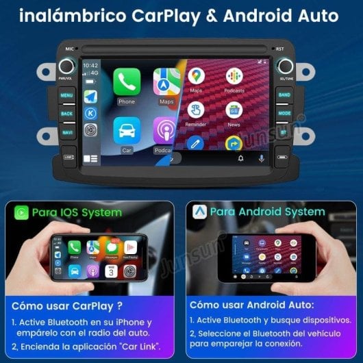 Autoradio Junsun 7'' 2+64Go CarPlay Android Auto GPS