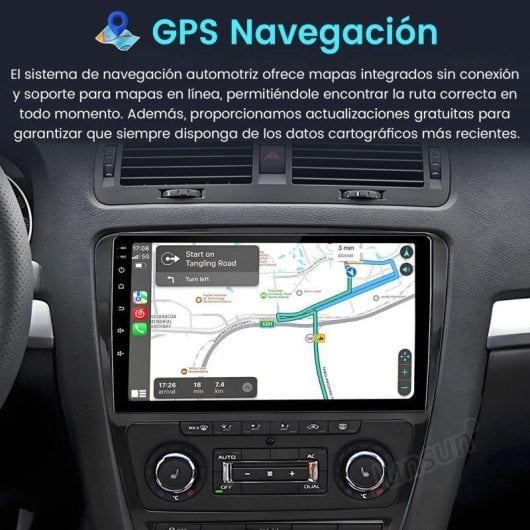 Autoradio Junsun Android 15 6/128GB 10" CarPlay 4G GPS Skoda Octavia 2008-2013