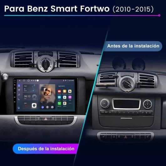 Autoradio JUNSUN Android 15 9" 2+64GB CarPlay Android Auto Smart Fortwo