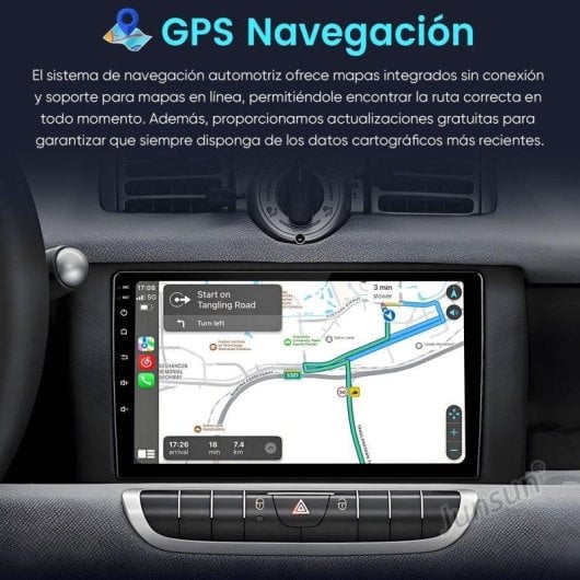 Autoradio JUNSUN Android 15 9" 2+64GB CarPlay Android Auto Smart Fortwo