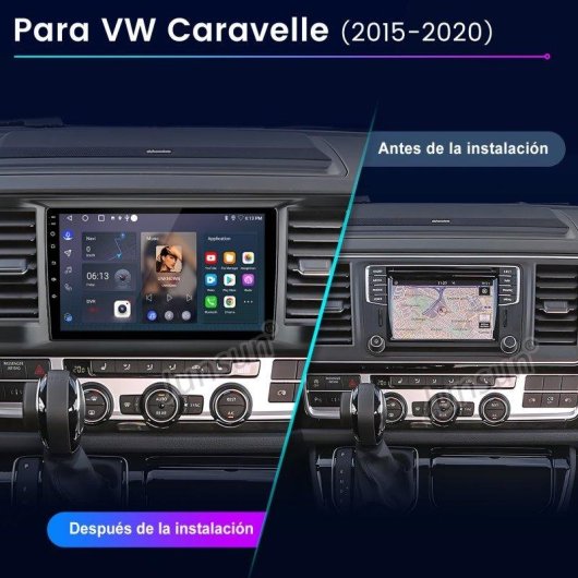 Autorradio Android 15 JUNSUN 9" 2GB 64GB CarPlay GPS WiFi para VW Caravelle (2015-2020)