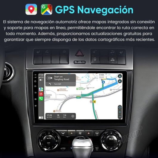 Autoradio Android JUNSUN 9" IPS 2+64GB CarPlay GPS Mercedes C/CLK W203/C209