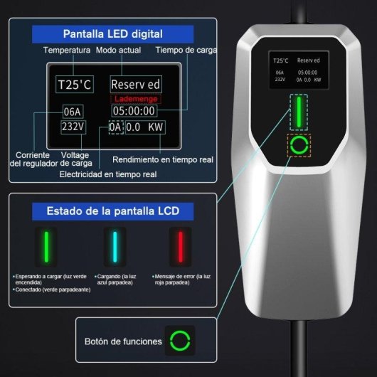 Chargeur Type 2 JUNSUN 3,5 kW 16 A 8 m IP67