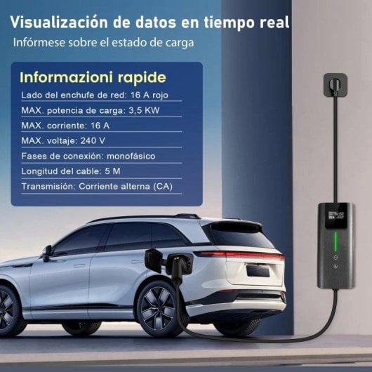 Chargeur EV Portable JUNSUN Type 2 3,5 kW Cable 5m