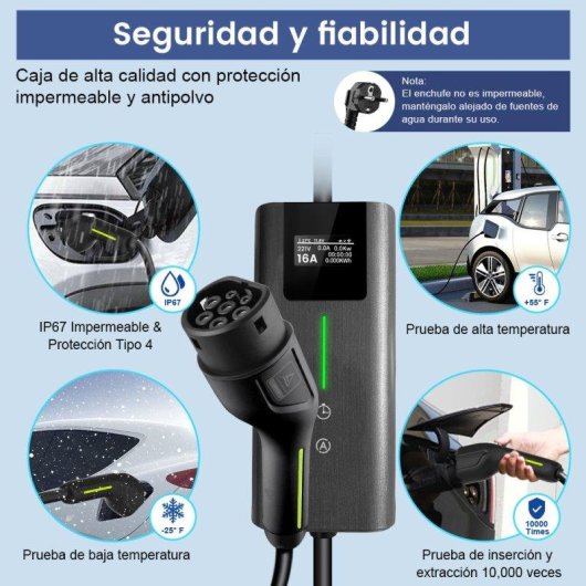 Chargeur EV Portable JUNSUN Type 2 3,5 kW Cable 5m