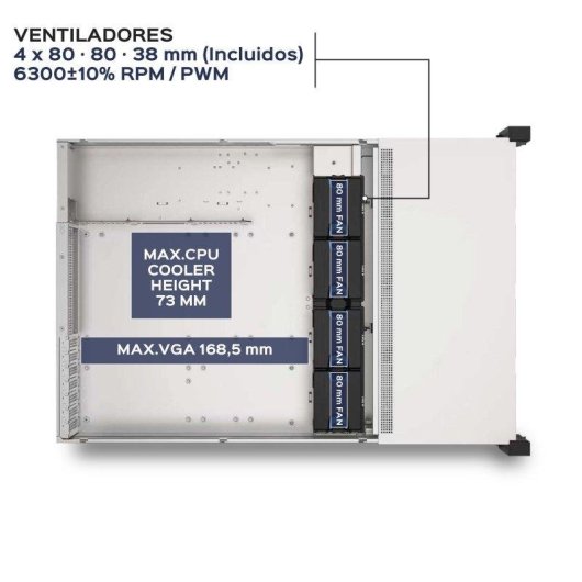 Chasis Rack 2U UNYKAch HSW4208 G4 8 Bahías Hot Swap