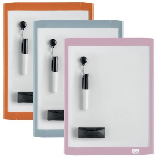 Pizarra magnetisch Nobo draagbaar met wisser 216x280 mm wit