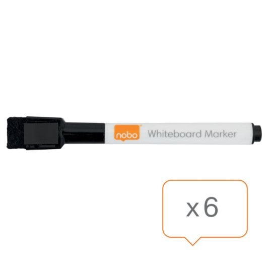 Rotulador Nobo Mini Borrado en Seco Pack 6 Negro