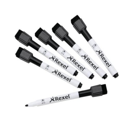 Marqueur NOBO noir effacable a sec pack 6