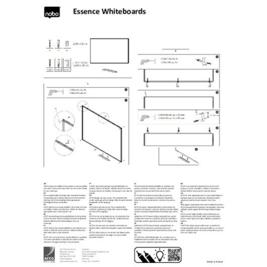 Wandbord Nobo Essence kurk 600x450 mm