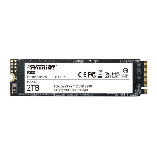 Disco Rígido Patriot P300 2TB SSD M.2 NVMe PCIe 3.0 2100MB/s Leitura