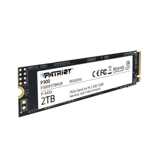 Disco Rígido Patriot P300 2TB SSD M.2 NVMe PCIe 3.0 2100MB/s Leitura