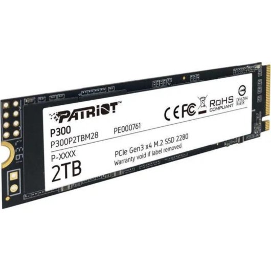 Disco Rígido Patriot P300 2TB SSD M.2 NVMe PCIe 3.0 2100MB/s Leitura
