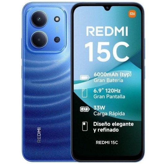 Xiaomi REDMI 15C 4G 4GB 128GB 6.9" Azul Incluye Cargador 33W