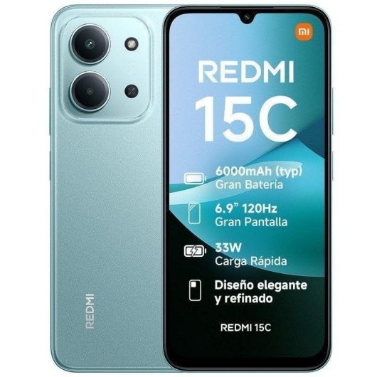 Xiaomi REDMI 15C 4G 4GB 128GB 6.9" Verde Menta Incluye Cargador 33W