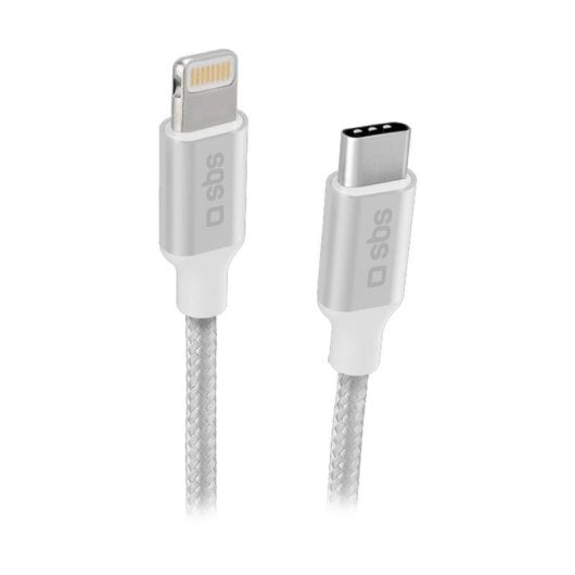 Cable SBS Lightning-USB-C 1 m Plata