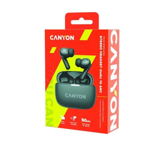 Auriculares Canyon OnGo 10 sans fil Bluetooth 5.3 avec réduction active du bruit noir