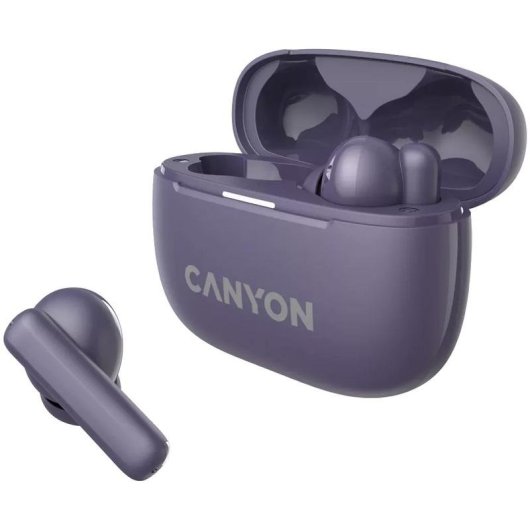 Auriculares Canyon OnGo 10 Bluetooth 5.3 sans fil avec réduction active du bruit violet