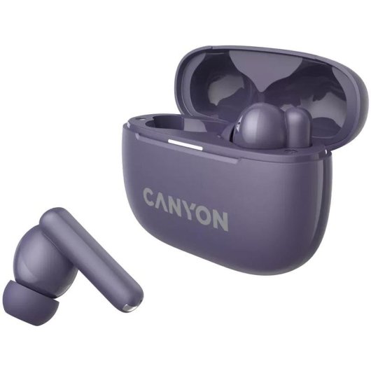 Auriculares Canyon OnGo 10 Bluetooth 5.3 sans fil avec réduction active du bruit violet