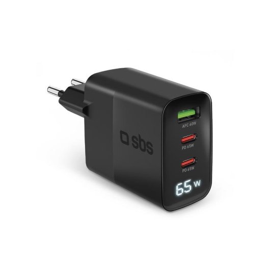 Chargeur USB-C SBS 65W LCD 3 ports