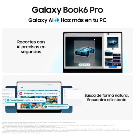Portátil Samsung Galaxy Book6 Pro 16" Intel Core Ultra 7 356H 16GB 512GB SSD Intel Graphics Windows 11