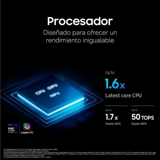 Portátil Samsung Galaxy Book6 Pro 16" Intel Core Ultra 7 356H 16GB 512GB SSD Intel Graphics Windows 11