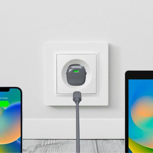 Cargador PURO PUFCMTCUSBC20WGDKGR USB-C 20 W GaN carga rápida gris