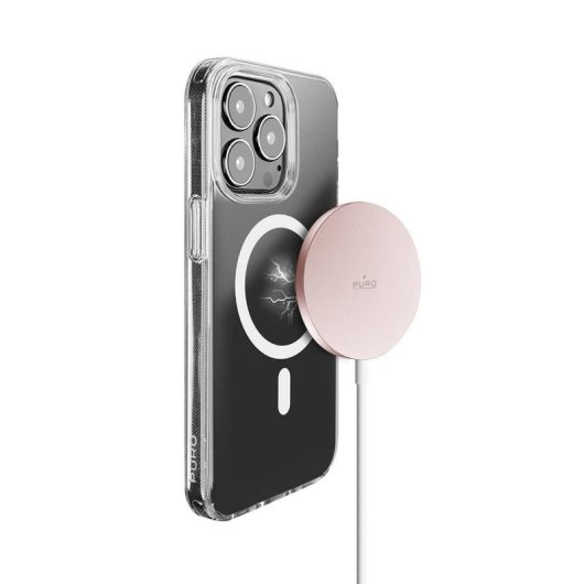 Puro CUSBCMAG1ROSE Cargador Inalámbrico USB-C MagSafe Rosa 15W