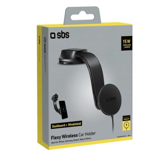 Carregador sem fios para automovel SBS MagSafe 15W Preto