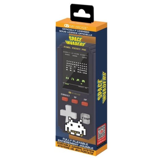 My Arcade Pixel Pocket Pro Retro Portátil Negro 2" Space Invaders