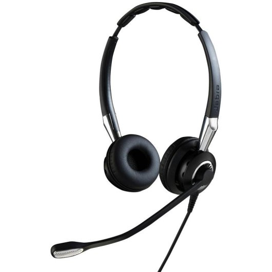 Auriculares Jabra Biz 2400 II con cable QD, cancelación de ruido y micrófono articulado