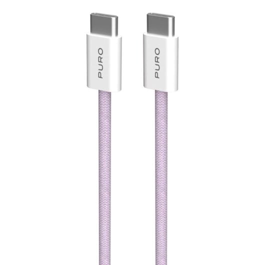 Cable PURO USB-C vers USB-C 1,5 m Charge Rapide 60W Violet et Blanc