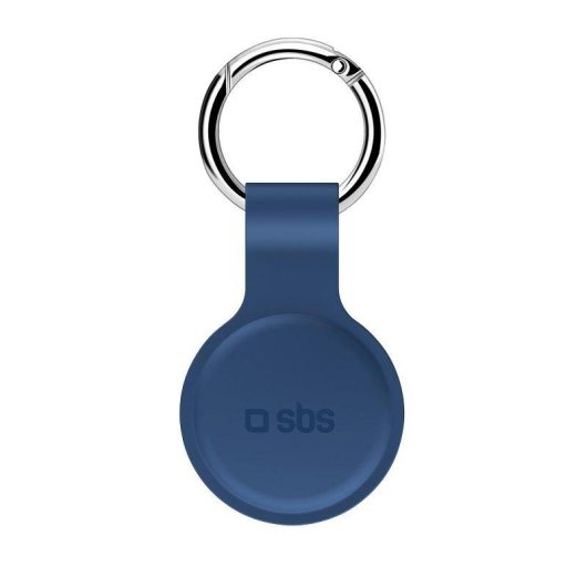 Funda SBS AirTag Bleu Silicone avec Porte-Clefs