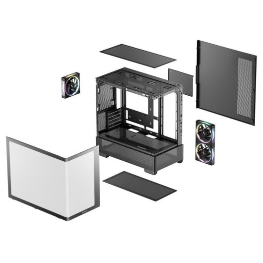 PC Gehaeuse DeepCool CG380U 3F Turm Schwarz Temperiertes Glas RGB