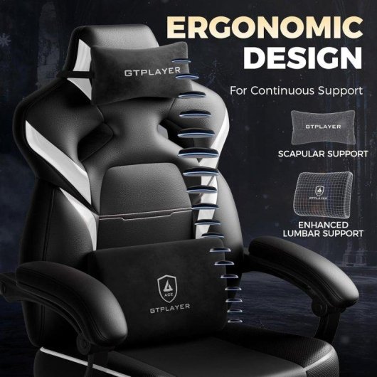 Sedia Gaming GTPLAYER ACE-ARMOR Poggiapiedi e Lombare