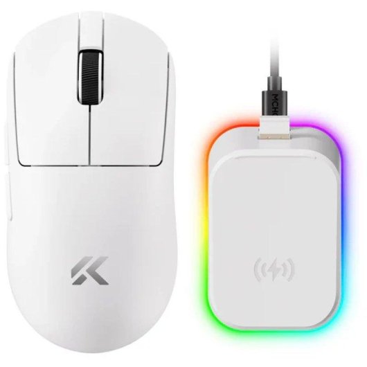 Ratón MCHOSE A7 V2 Ultra Plus Wireless Gaming 42000 DPI Blanco Dock