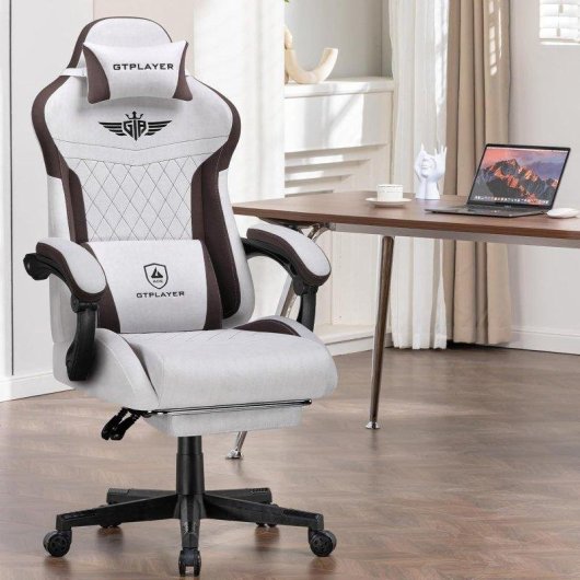 Chaise Gaming GTPLAYER Ergonomique Soutien Lombaire Dossier Large