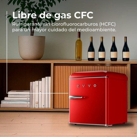 Frigorifero Mini Evvo F20 Retro Rosso Defrost 55cm 45L E