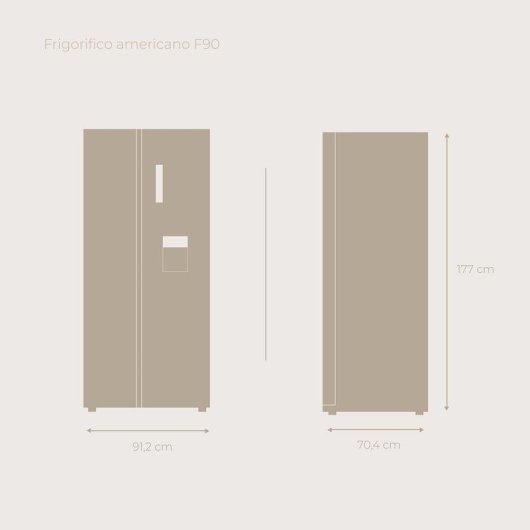 Frigorífico Americano Evvo Home EVVO F90X Aqua Total No Frost 177cm 559L D Dark Inox