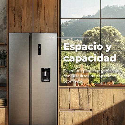 Frigorífico Americano Evvo Home EVVO F90X Aqua Total No Frost 177cm 559L D Dark Inox