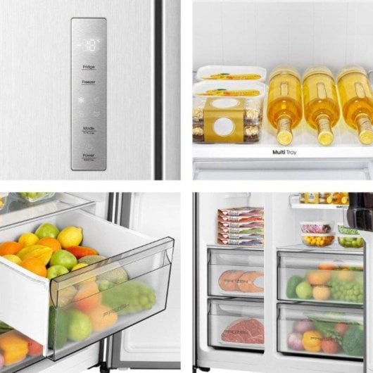 Réfrigérateur Américain Hisense RS3P558NEIE Total No Frost 178 cm 544 L E Gris
