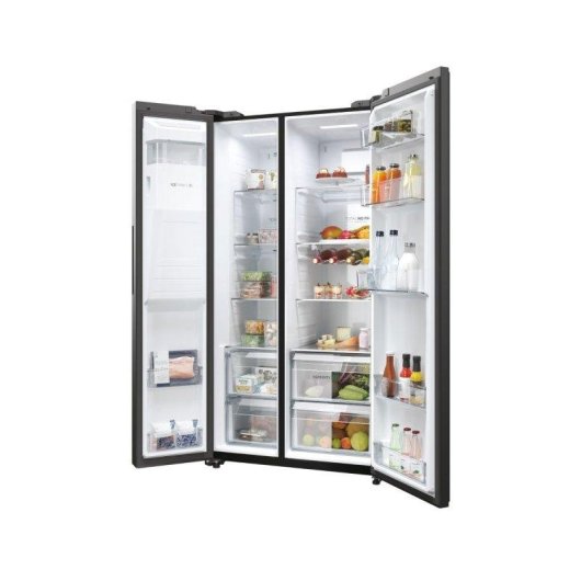 Frigorifero Americano Haier HSW59F18EIPT Total No Frost 177,5cm 601L E Nero WiFi IA