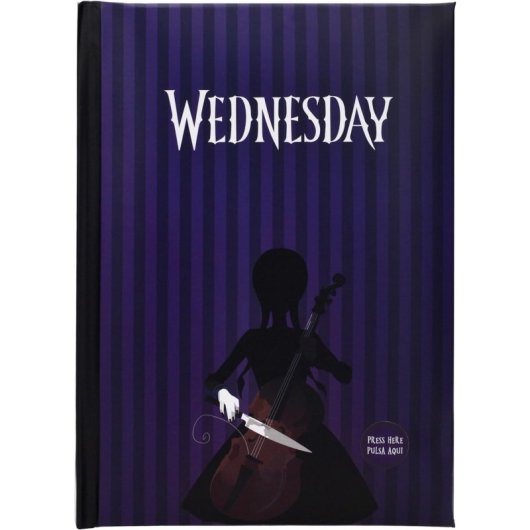 Libreta Wednesday Tocando El Cello Con Luz Wednesday