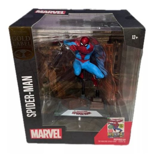 Figura The Amazing Spider-man Marvel Estatua Diorama Gold Label 18 Cms