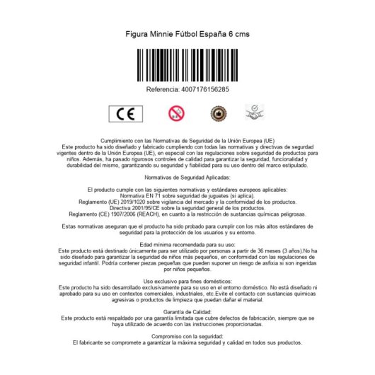 Figura Minnie Fútbol España 6 Cms